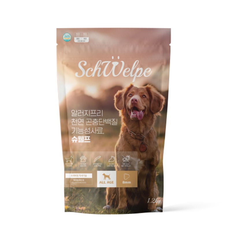 슈웰프 강아지 곤충사료 알러지사료 눈물사료 단백질사료1.2kg,코랜펫